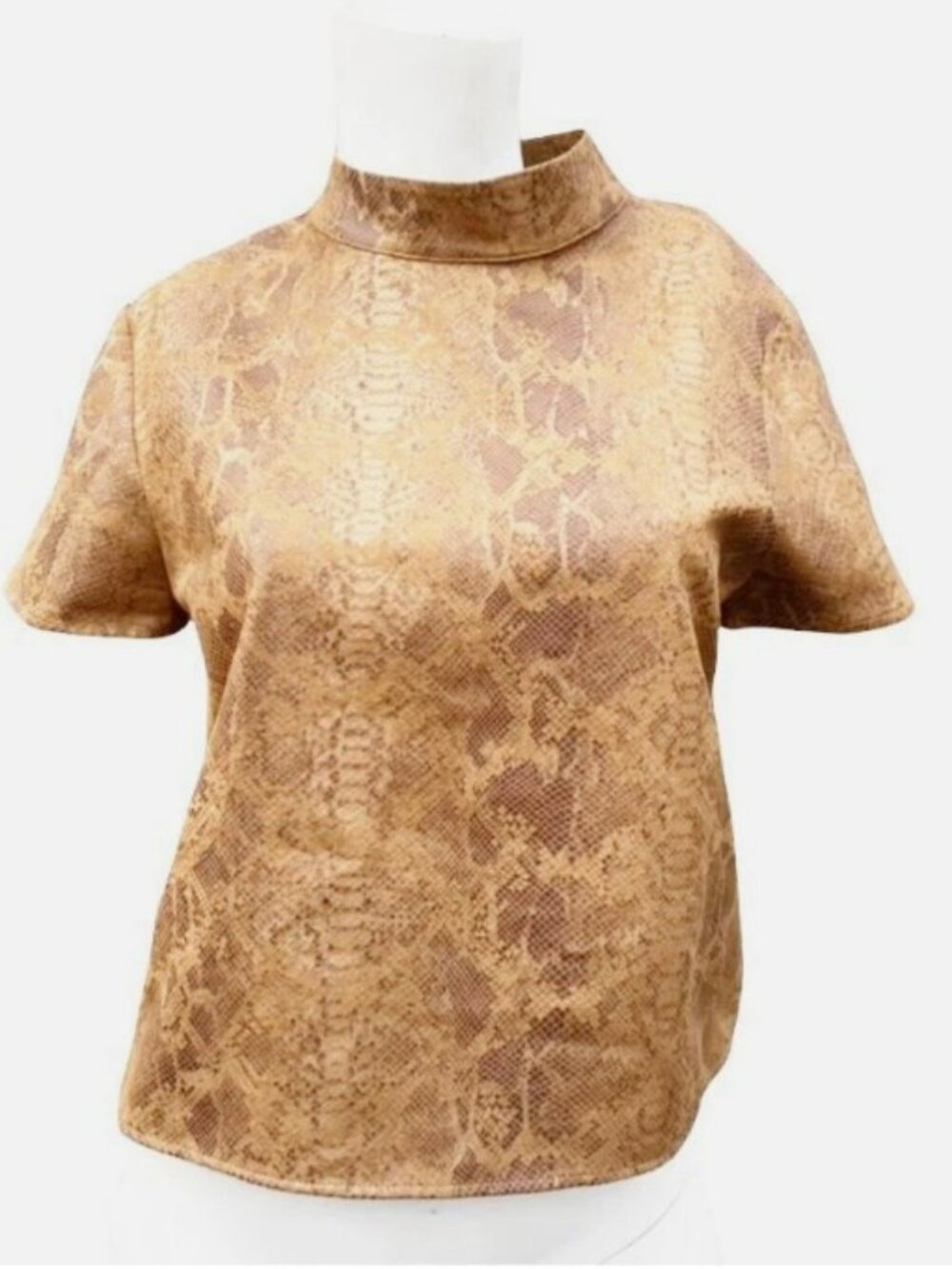 Zara Snakeskin Mock Neck Top